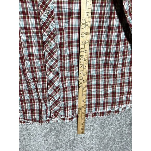 Vintage‎ Wrangler Western Pearl Snap Shirt Mens Size 2X Tall Red Plaid Pockets - Picture 6 of 6